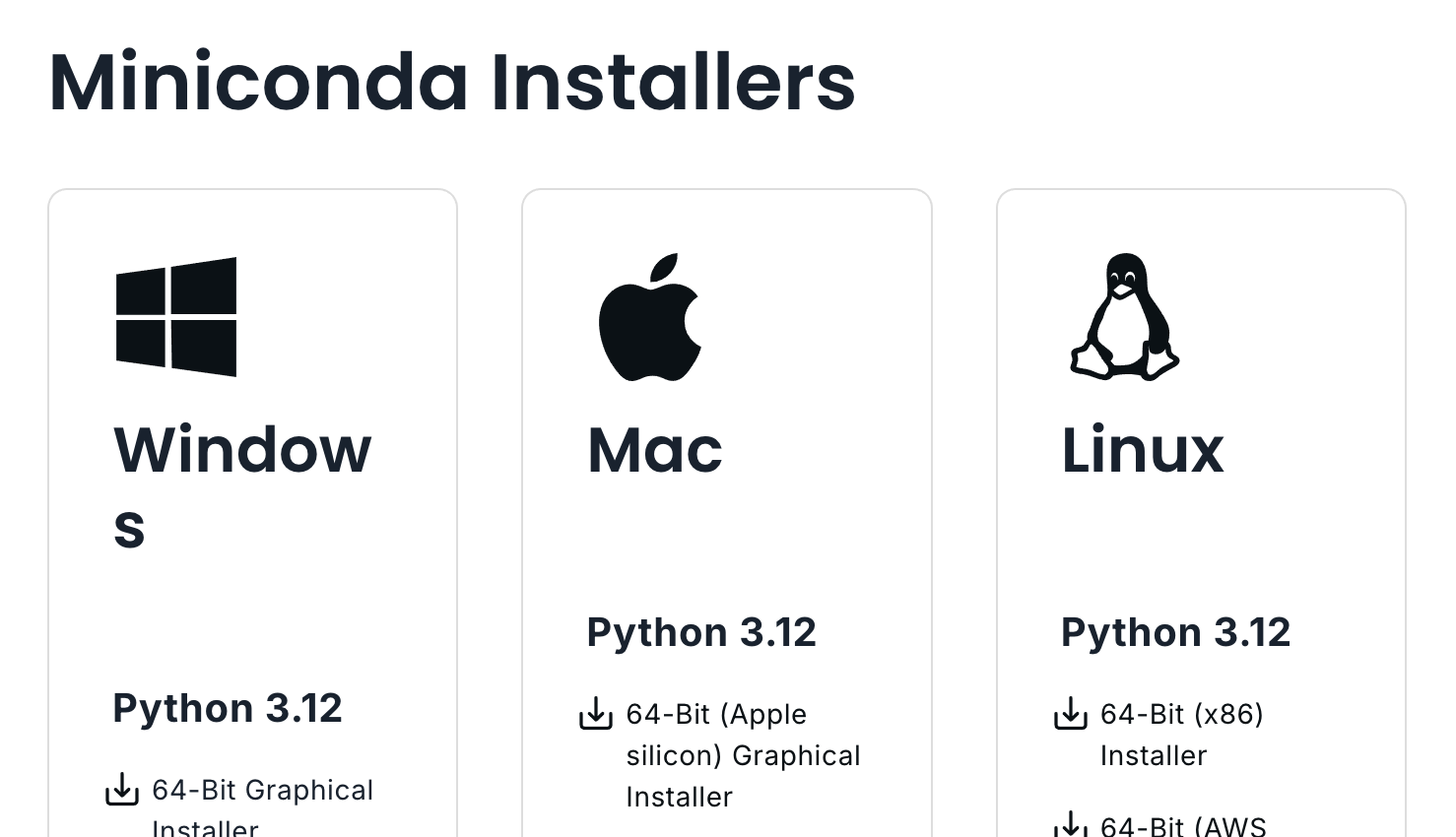 Minconda downloads screenshot